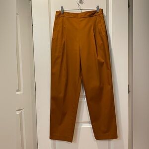 Rebecca Taylor Women's Rust Orange High Rise Cropped Pleated Pant Size 4 NWOT